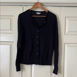 LOFT Lightweight Black Button-Up Cardigan